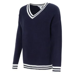 Miso Womens V Neck Jumper in Blue