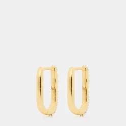 Missoma Pave Ovate Huggies in Gold