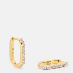Missoma Pave Ovate Huggies in Gold