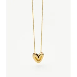 Missoma Puffy Heart Necklace in Gold