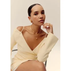 Missoma Puffy Heart Necklace in Gold