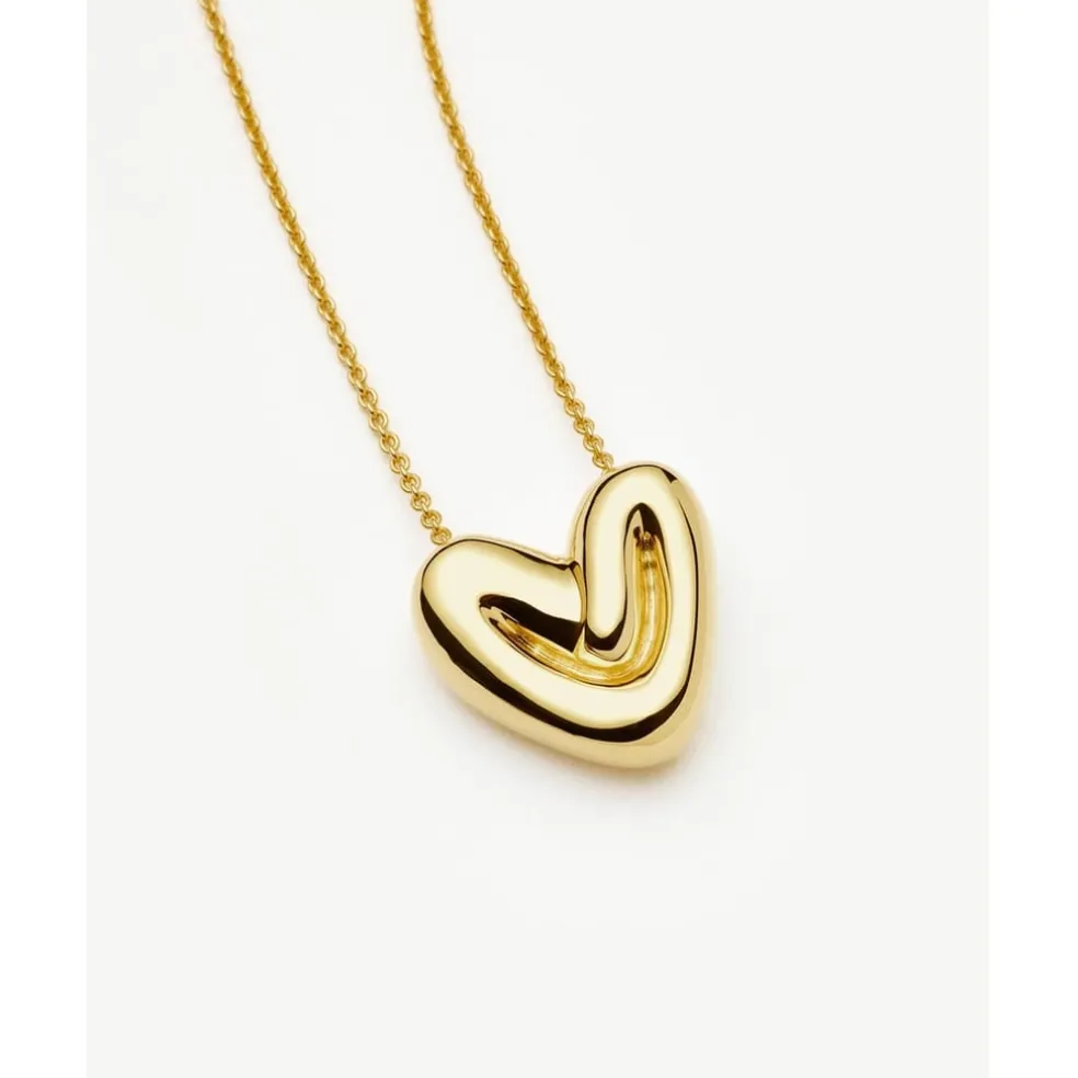 Missoma Puffy Heart Necklace in Gold