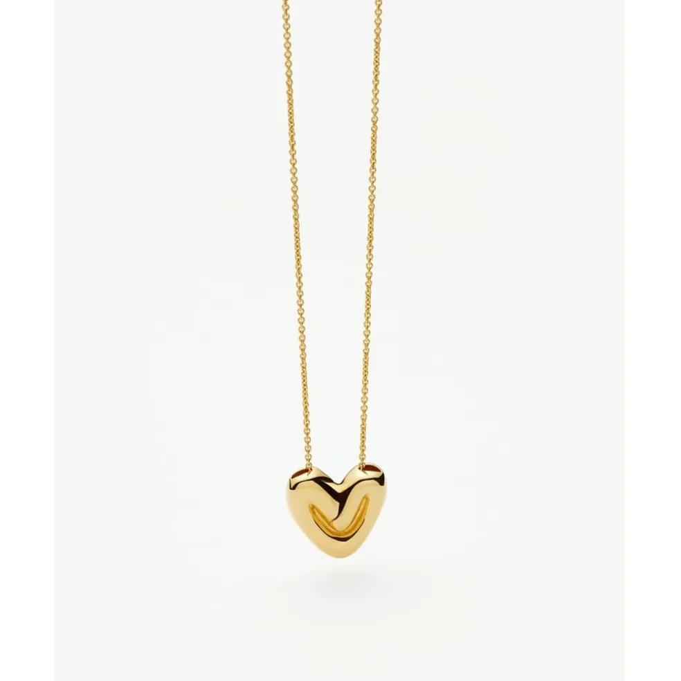 Missoma Puffy Heart Necklace in Gold