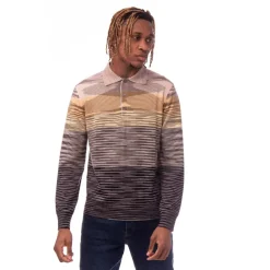 Missoni Long Sleeve Polo Shirt in Multi colour