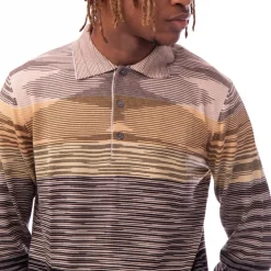 Missoni Long Sleeve Polo Shirt in Multi colour