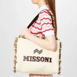 Missoni Tote Logo md in Beige