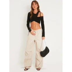 Missy Empire Cargo Pants in Beige