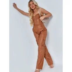 Missy Empire Cargo Trousers in Brown