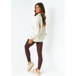 Missy Empire Cotton Bomber Jacket in Cream