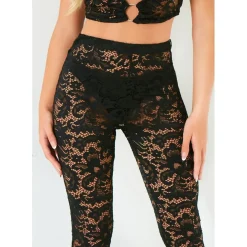 Missy Empire Flared Trouser in Black