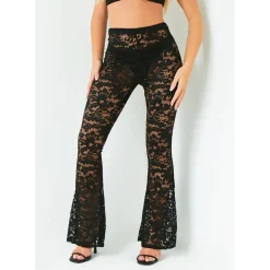 Missy Empire Flared Trouser in Black