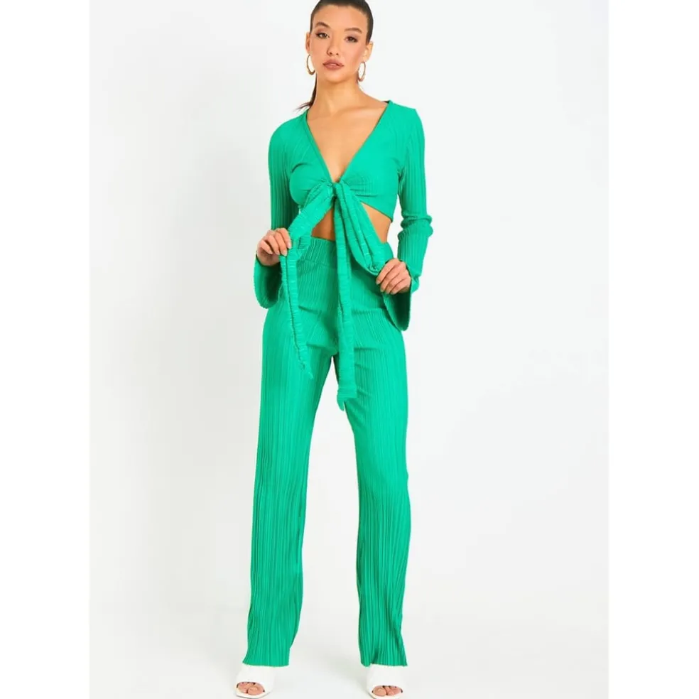 Missy Empire High Waisted Trouser in Green