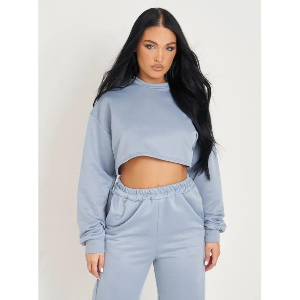 Missy Empire Loopback Sweatshirt in Blue
