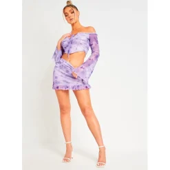 Missy Empire Mesh Mini Skirt in Purple