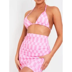 Missy Empire Print Mini Skirt in Pink