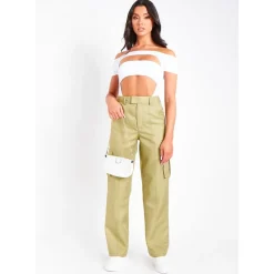 Missy Empire Rise Cargo Pants in Green
