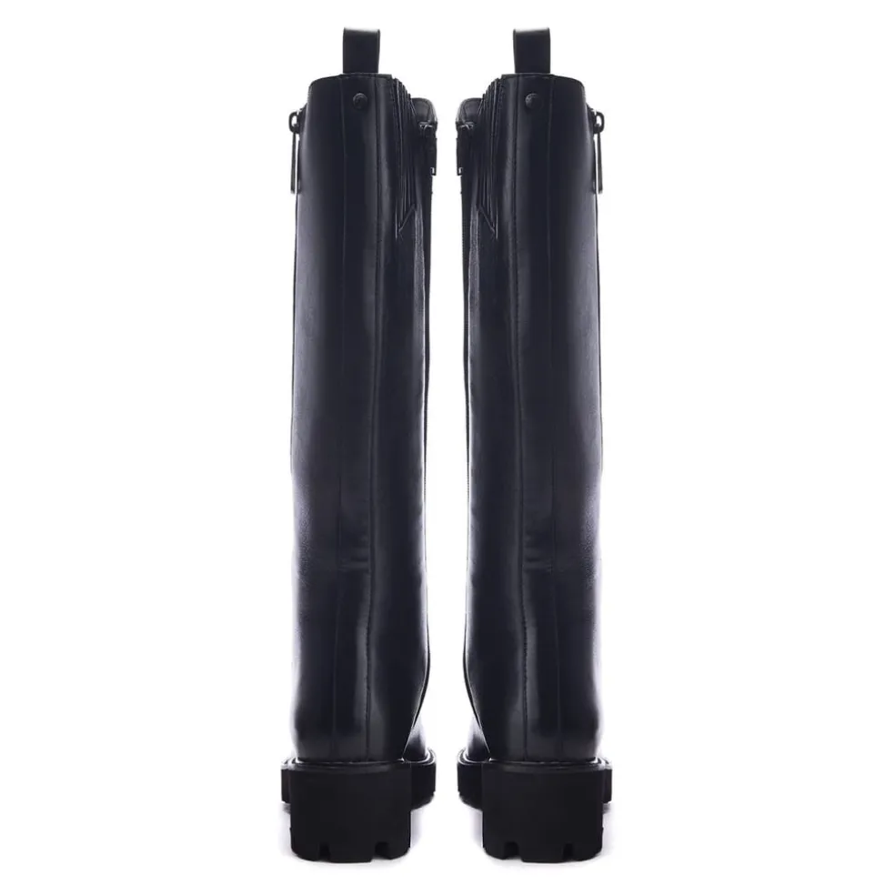 Moda in Pelle Knee High Block Heel Boots in Black