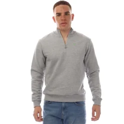 Modern Amusement The Pier Zip Funnel Neck Sweatshirt in Grey