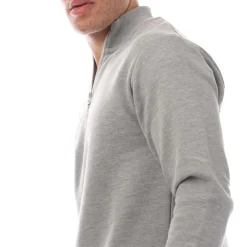 Modern Amusement The Pier Zip Funnel Neck Sweatshirt in Grey
