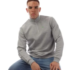 Modern Amusement The Pier Zip Funnel Neck Sweatshirt in Grey