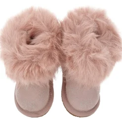 Monnalisa Bow Fur Boots in Pink