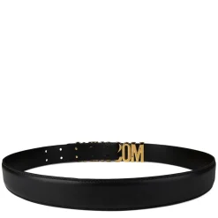 Moschino Logo Belt in Black