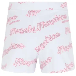 Moschino Logo Print Casual Shorts in White