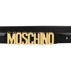 Moschino Small Logo Belt in Black
