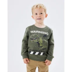 Name It Regular Fit Jurassic Park Crew Neck Sweatshirt in Green