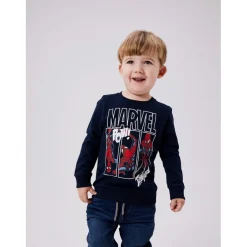 Name It Spiderman Crew Neck Long Sleeve Sweatshirt in Blue