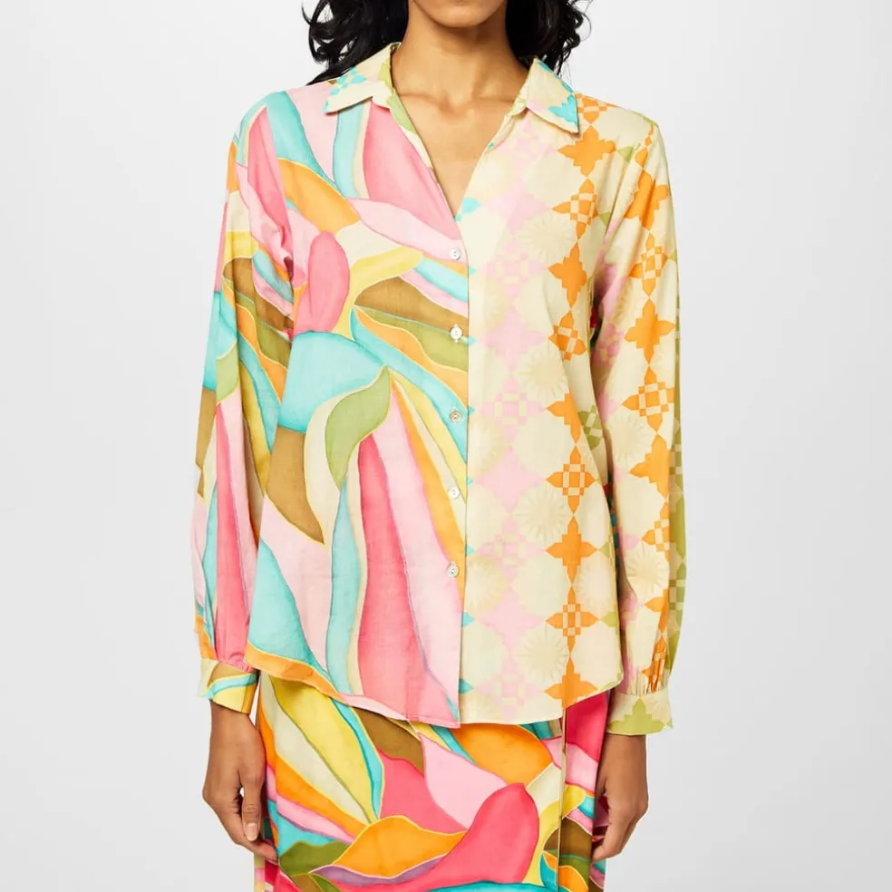 Never Fully Dressed Abstract Miley Shirt in Multi