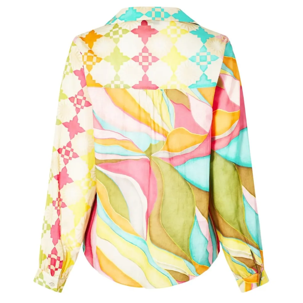 Never Fully Dressed Abstract Miley Shirt in Multi