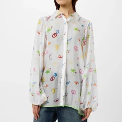 Never Fully Dressed Santamon Relaxed Fit Long Sleeve Shirt in White