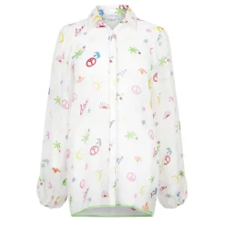 Never Fully Dressed Santamon Relaxed Fit Long Sleeve Shirt in White