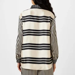 Never Fully Dressed Stripe Roz Shirt in Black