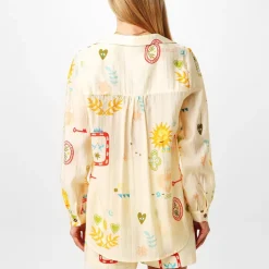 Never Fully Dressed Sundazed Long Sleeve Regular Fit Shirt in Cream