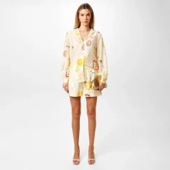 Never Fully Dressed Sundazed Long Sleeve Regular Fit Shirt in Cream