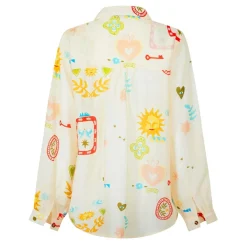 Never Fully Dressed Sundazed Long Sleeve Regular Fit Shirt in Cream