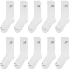 New Balance 10 Pk Cushioned Crew in White