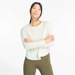 New Balance Drapey Jersey Long Sleeve T-Shirt in Mint