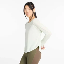 New Balance Drapey Jersey Long Sleeve T-Shirt in Mint
