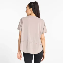 New Balance Drapey Jersey Oversized T-Shirt in Beige