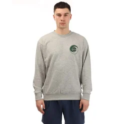 New Balance French Terry Relaxed Globe Long Sleeve T-Shirt in Grey
