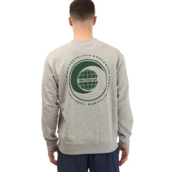 New Balance French Terry Relaxed Globe Long Sleeve T-Shirt in Grey