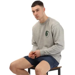 New Balance French Terry Relaxed Globe Long Sleeve T-Shirt in Grey