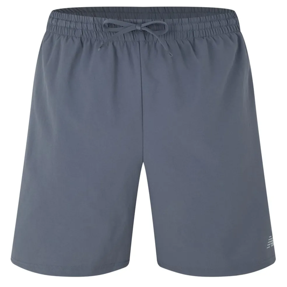 New Balance Graphite Running Shorts with Clean Hem in Grey