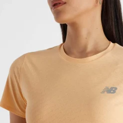 New Balance Jacquard Slim T-Shirt in Peach