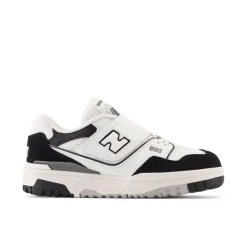 New Balance Juniors 550 Bungee Lace with Top Strap Shoes in White