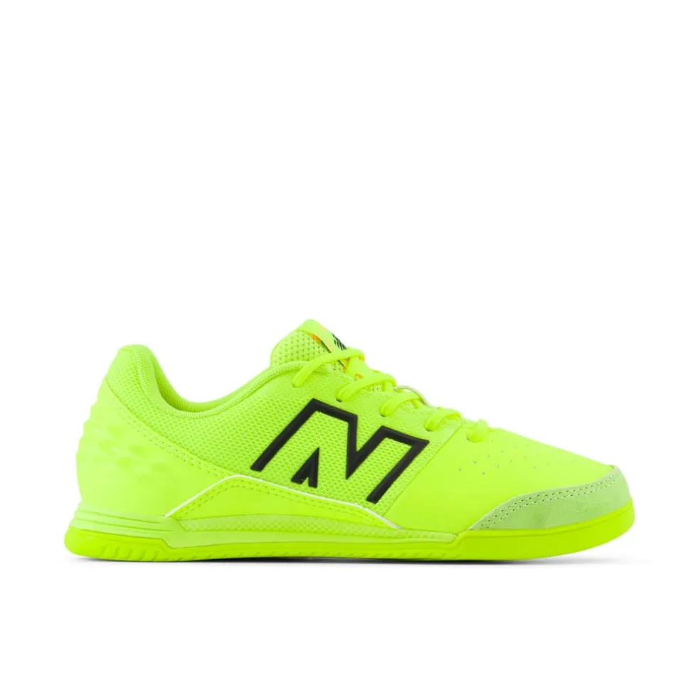 New Balance Juniors Audazo Command V6 Indoor Football Boots in Lime