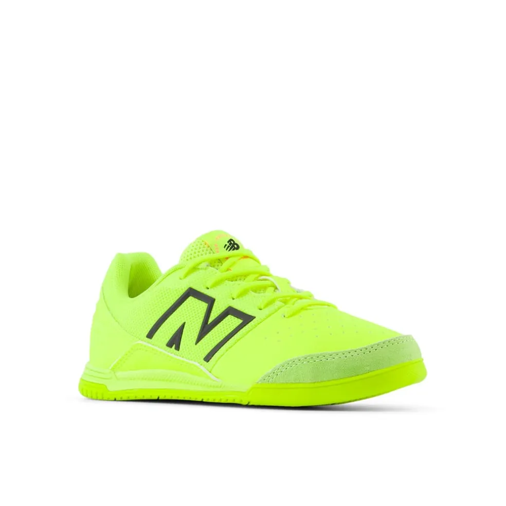New Balance Juniors Audazo Command V6 Indoor Football Boots in Lime